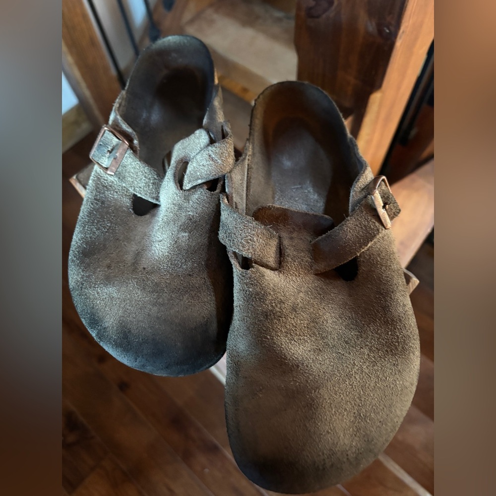 Birkenstock Brown Suede Clogs